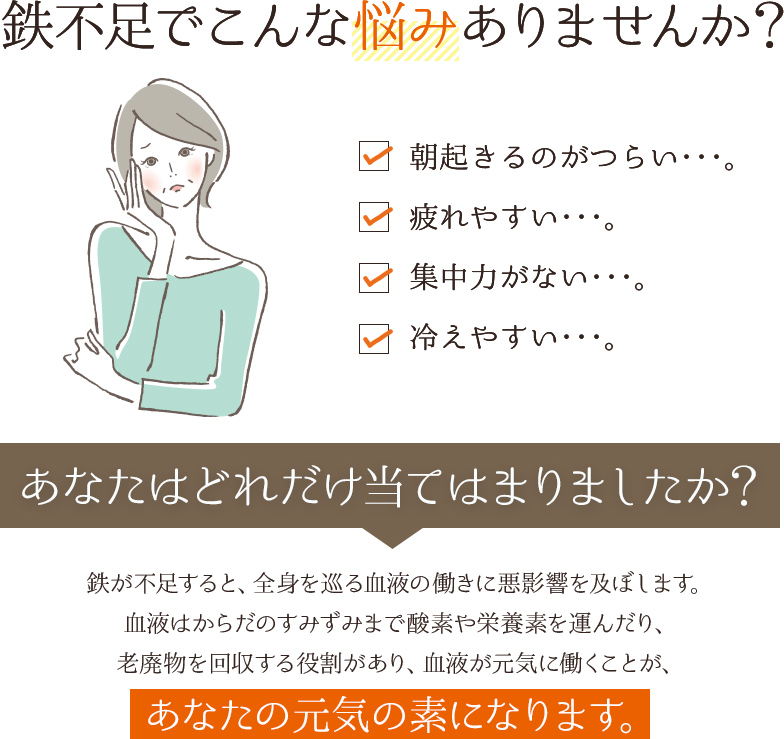 鉄不足でこんな悩みありませんか?